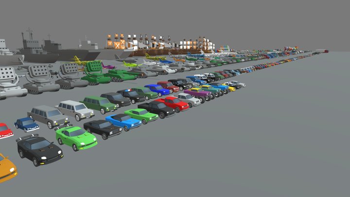 Low Poly Extra Vehicle Pack 3D Model