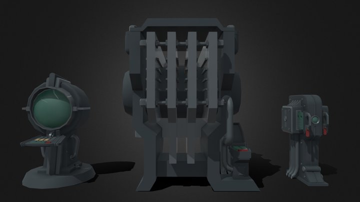 The retro-futuristic equipment-01 3D Model