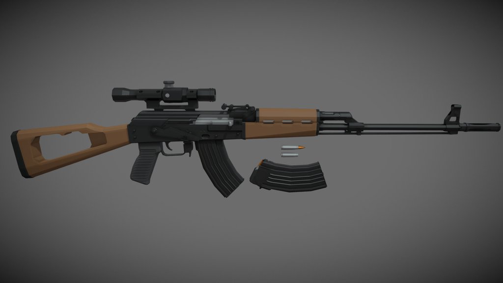 low-poly Tabuk Sniper Rifle