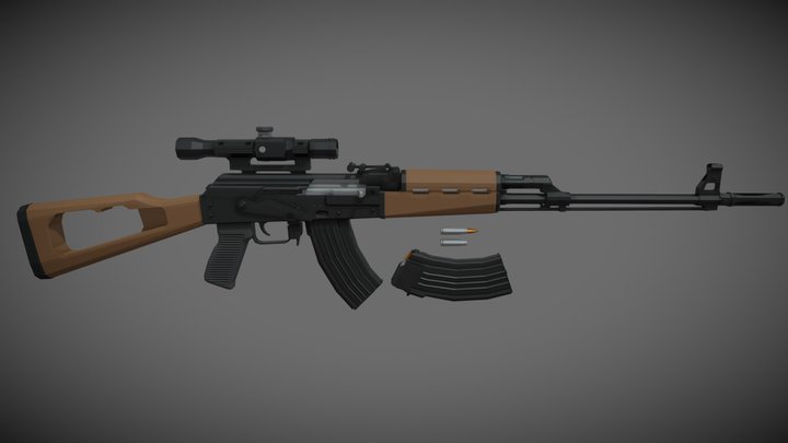 low-poly Tabuk Sniper Rifle – Free 3D Model STL