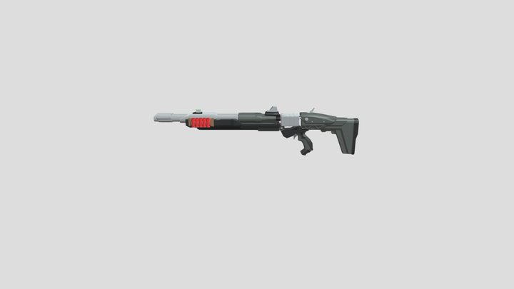 double barrel revolver shotgun 3D Model