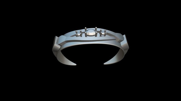 Horseshoe Nails Cuff 3D Model