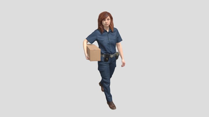 Delivery Person Carrying A Box – Free 3D Model STL