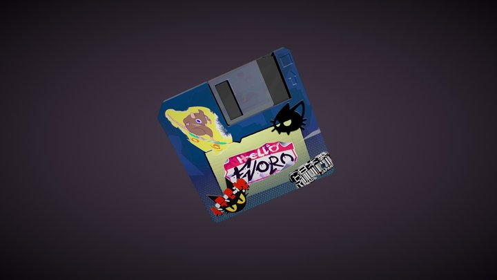 Rats and Cats Floppy Disk 3D Model