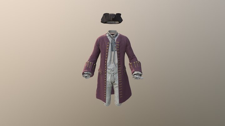 1710's men's dress 3D Model