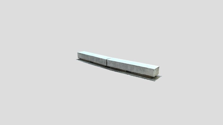 Blender Panchina In Granito Bianco Sardo 3D Model