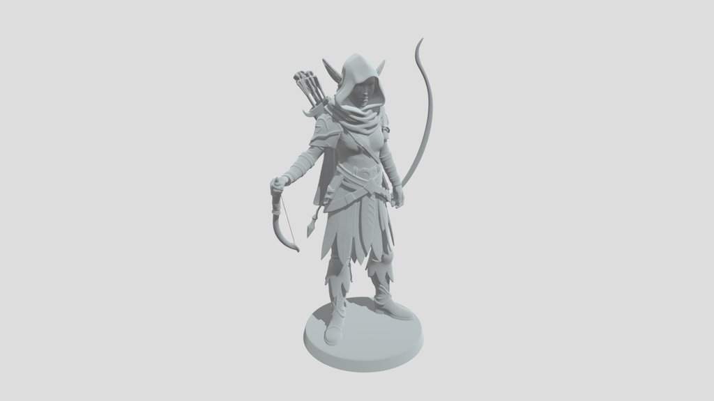 Fantasy elf ranger miniature tabletop 32mm