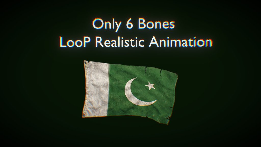 Rigged Animated Flag Lowpoly