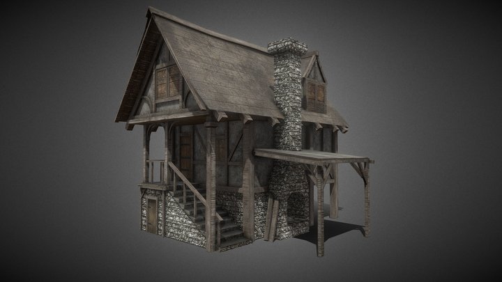 Medieval Forge Building Asset 3D Model