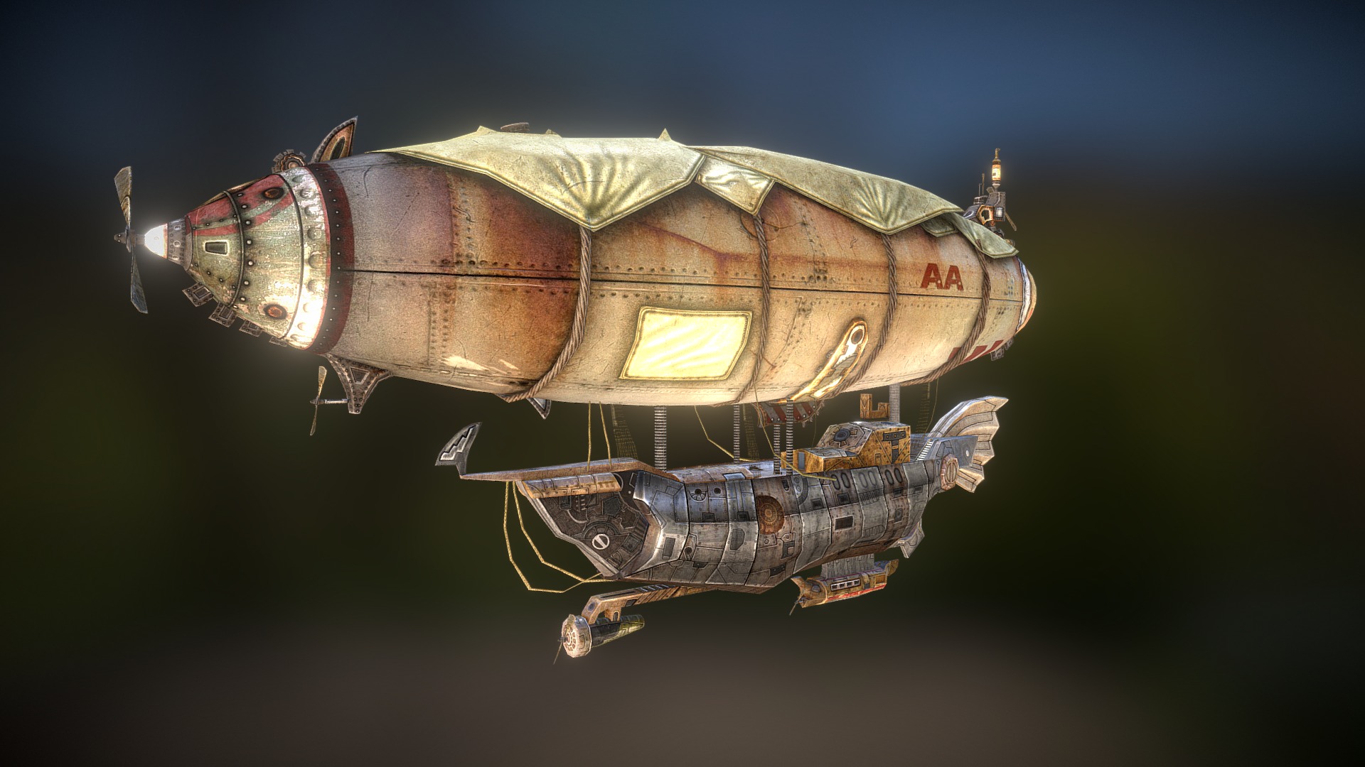 3D model zeppelin - This is a 3D model of the zeppelin. The 3D model is about a space ship in space.