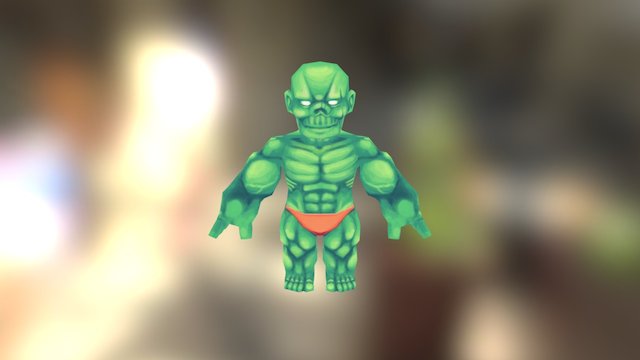 Super Dwarf Zombie 3D Model