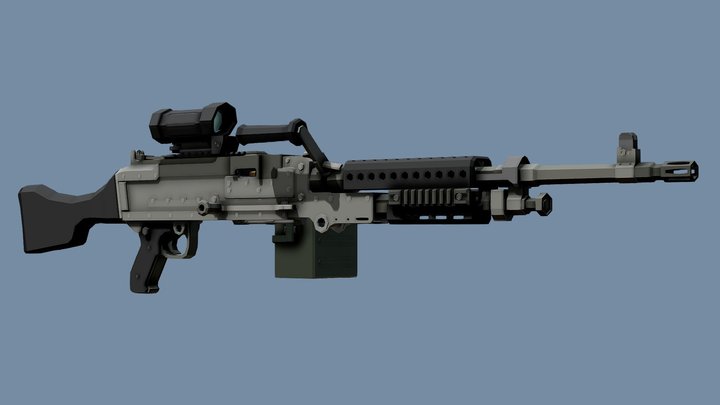 Low-Poly M240B 3D Model