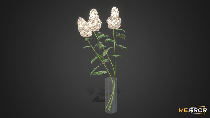 [Game-Ready] White Lilac Vase 3D Model
