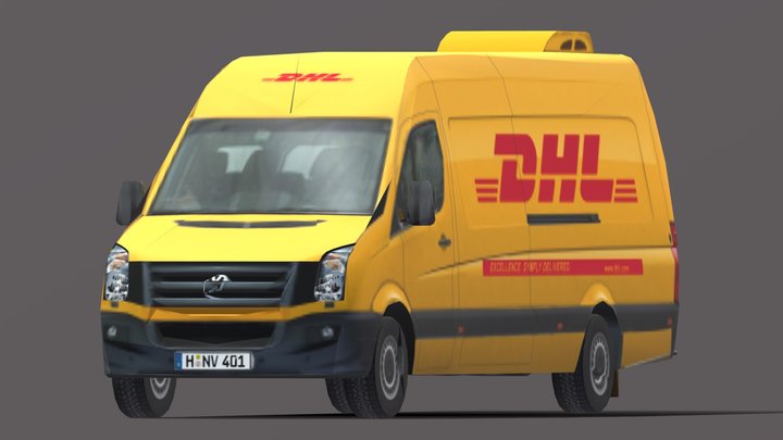 DHL Delivery Van 3D Model