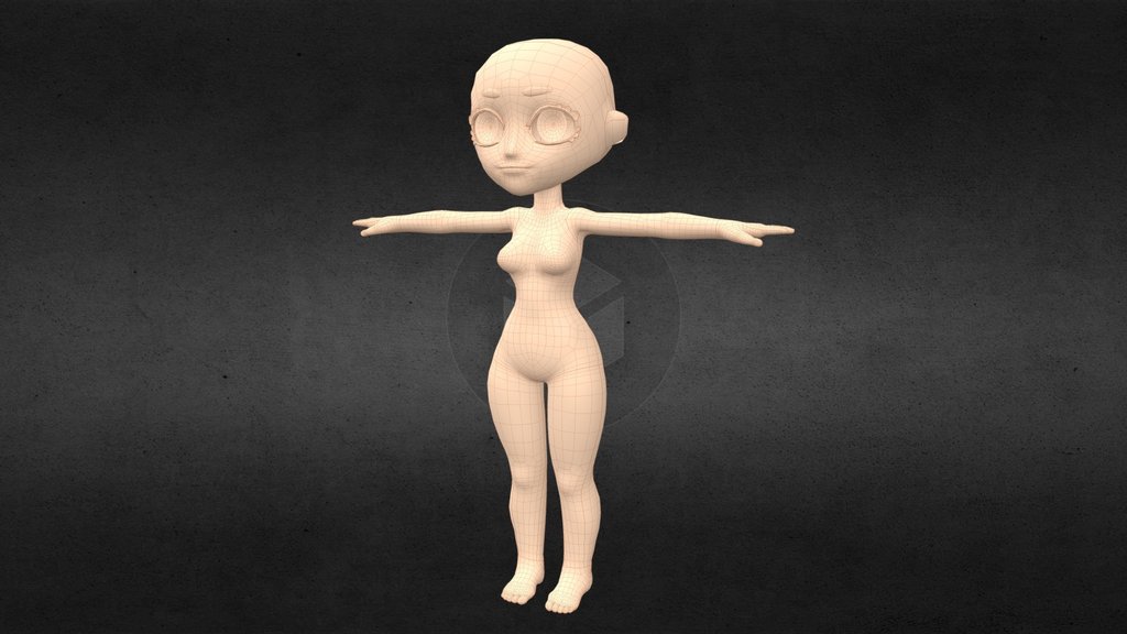 Free Midpoly Chibi Base