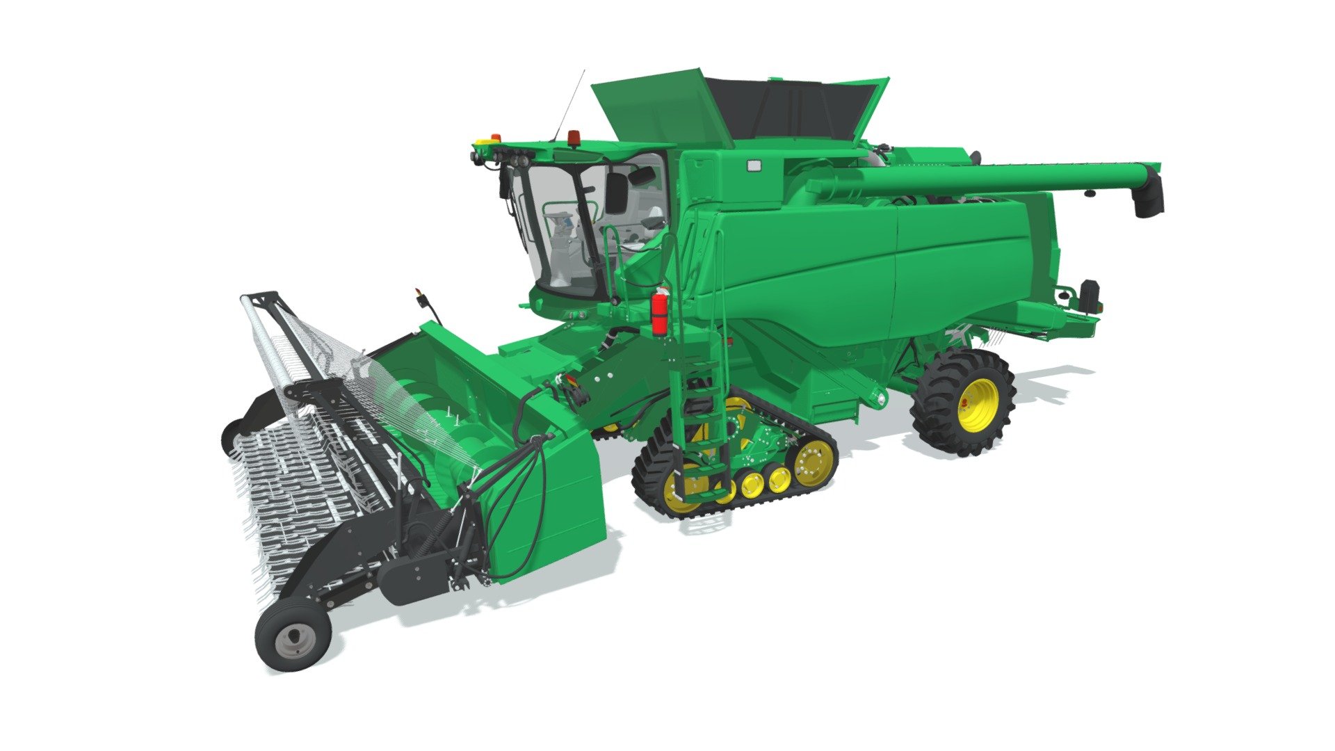 Green Combine Harvester Buy Royalty Free 3D model by 3DHorse [657deae