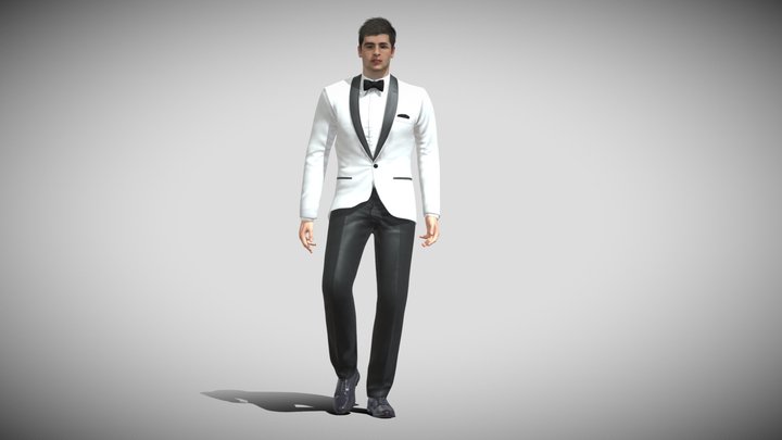 3D Rigged Elegant Man 3D Model