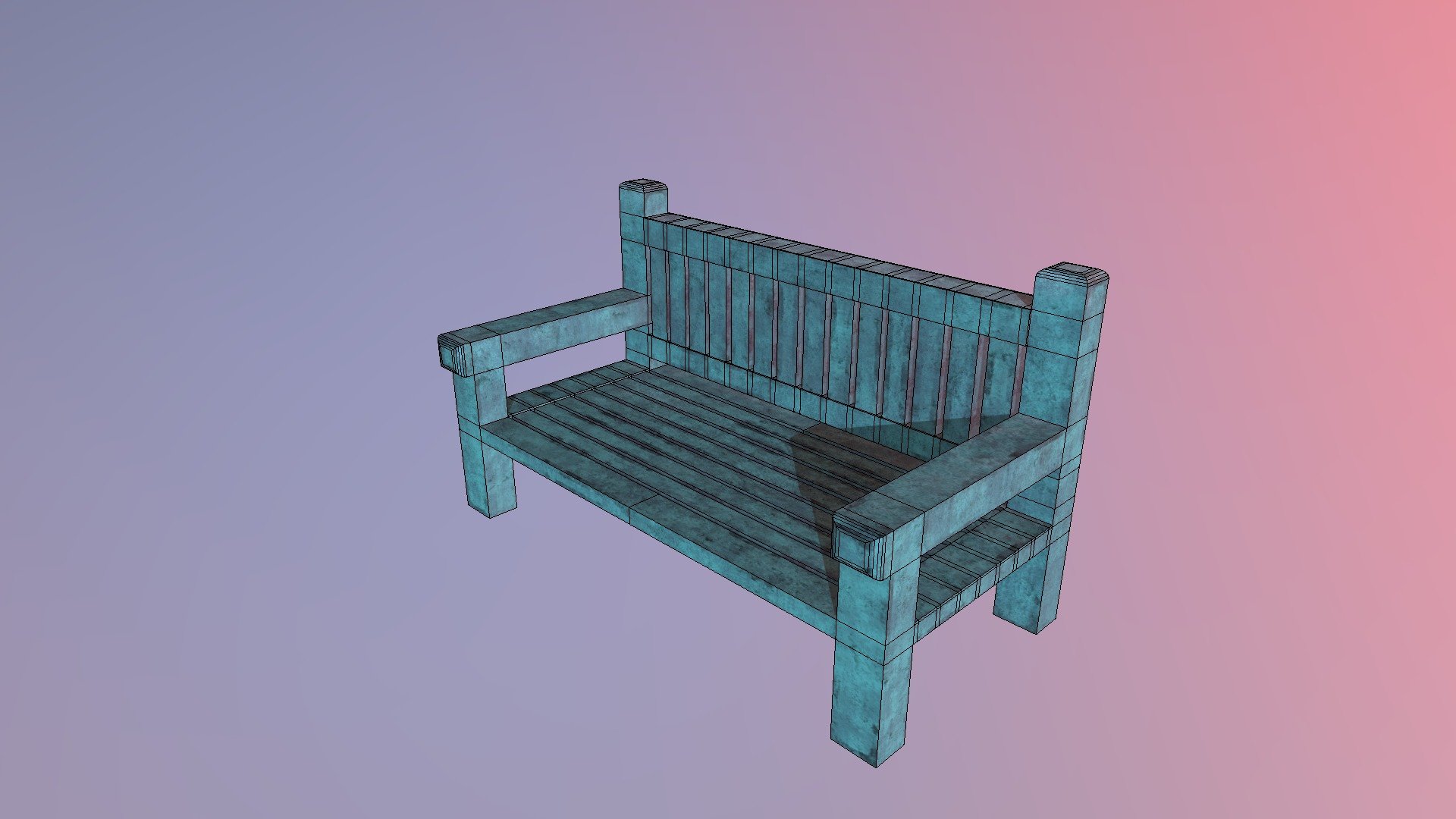 Low Poly Park Bench