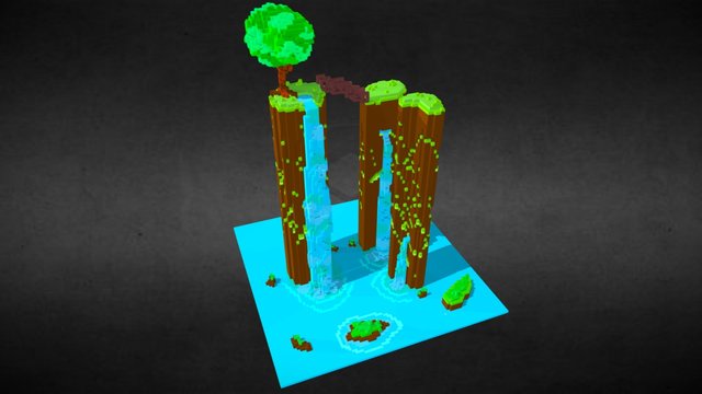 Voxel Island 3D Model