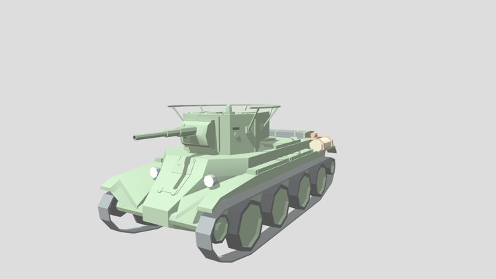 Low-poly BT-7 Soviet Tank 3D Model