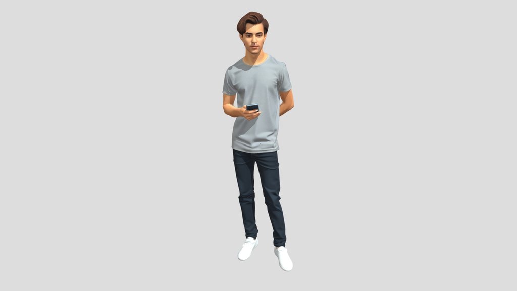 Photorealistic 3D model of a young adult