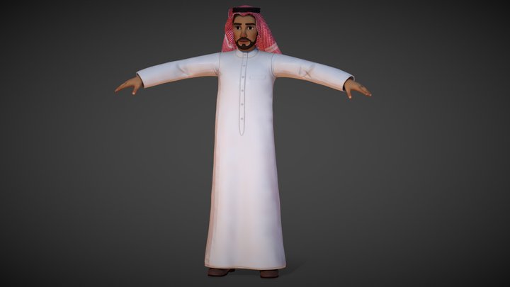 Arabi Man Saudi Rigged 3D Model