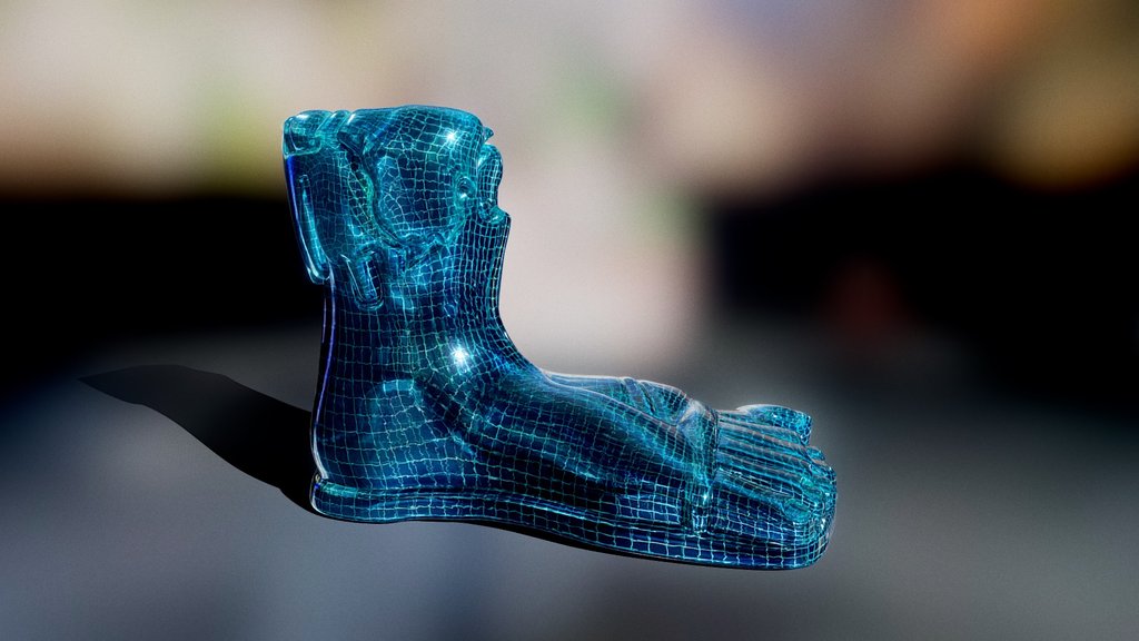 Blue Wireframe Boot