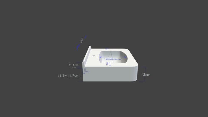 washbasin rk650 65.3x50.3cm 3D Model