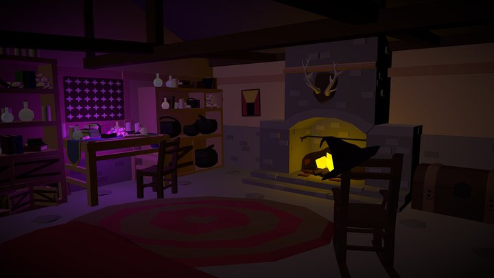 Scholar's Room Interior 3D Model