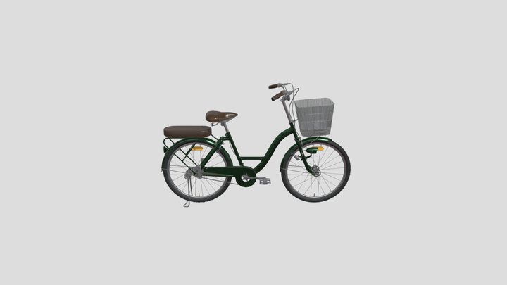 002_Gym Equipment_Bicycle with Basket_Animated
