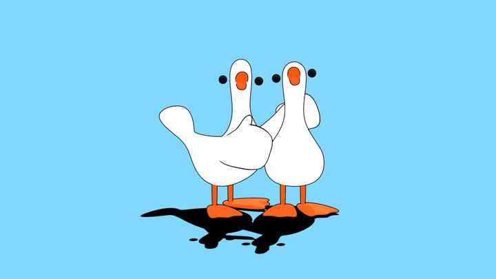 Toon shaded duck guys 3D Model