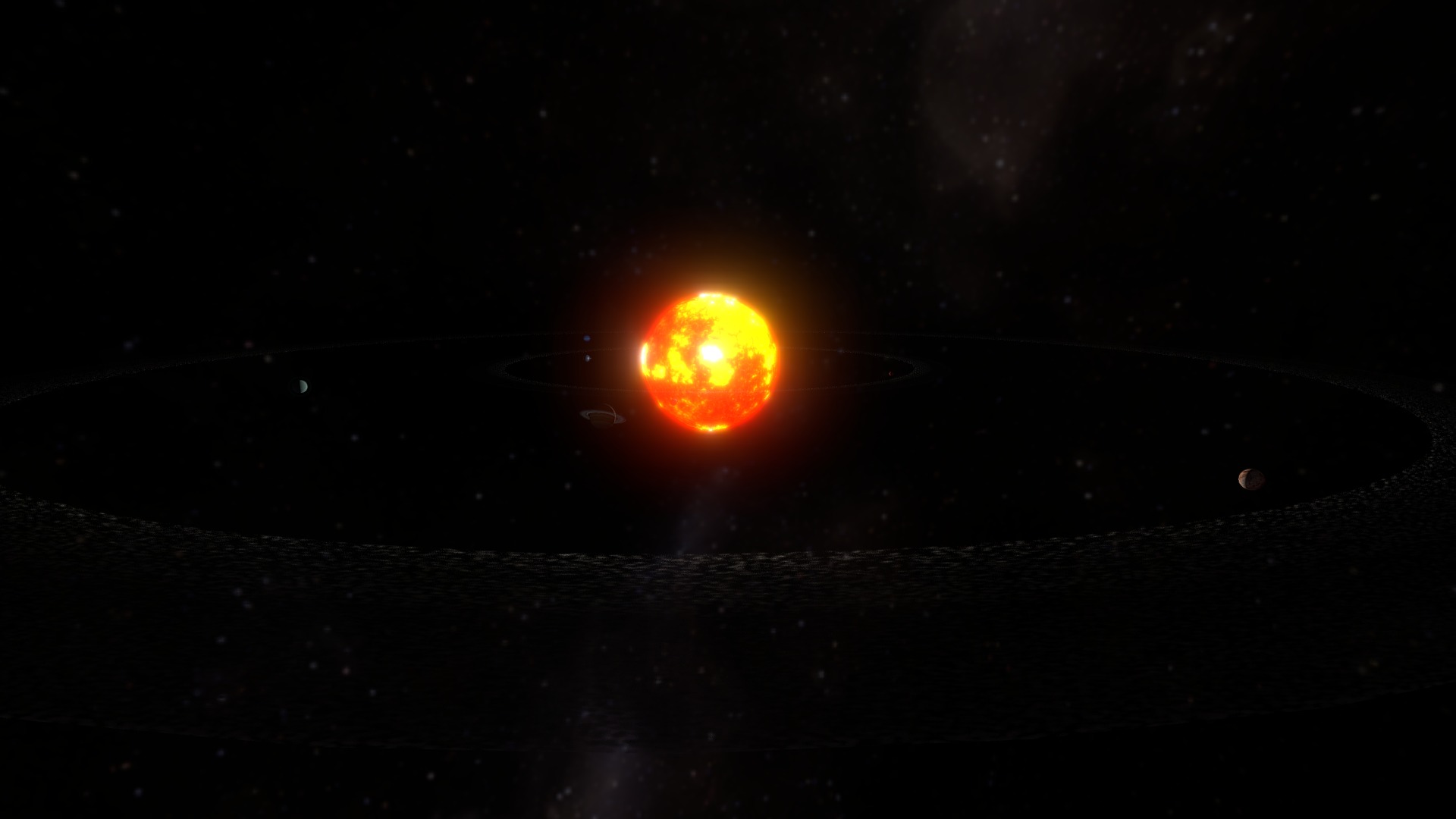 3D model Sistema Solar Animado (Animated Solar System) - This is a 3D model of the Sistema Solar Animado (Animated Solar System). The 3D model is about a red and yellow moon.