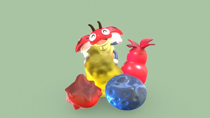 Ledyba with Fruit Gummies 3D Model