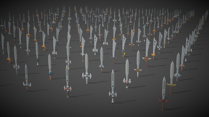 Swords Pack 01 - Low Poly Stylized Swords 3D Model