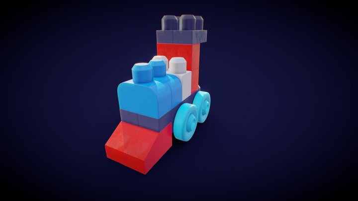 Mega Block Train 3D Model