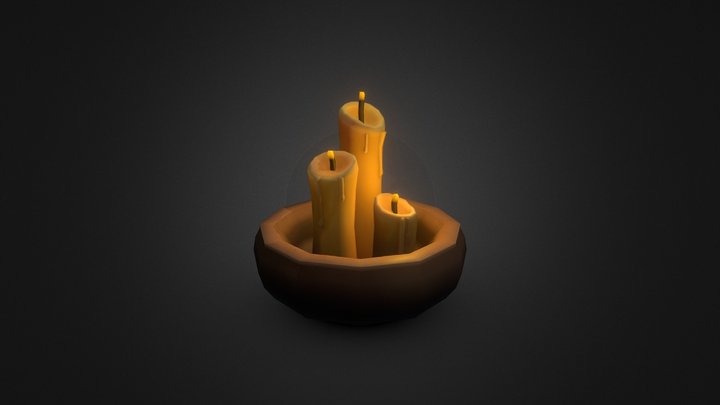 Bowl of Candles 3D Model