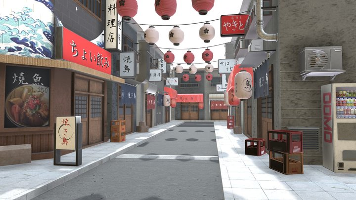 japan street study 3D Model