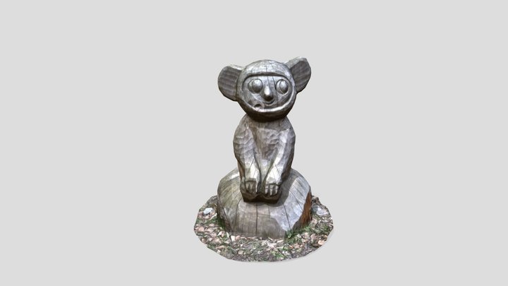 Cheburashka wooden sculpture 3D Model