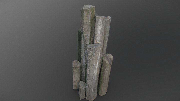 Basalt stone fountain 3D Model