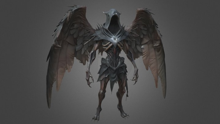 Corrupted Fallen Angel with Broken Wings