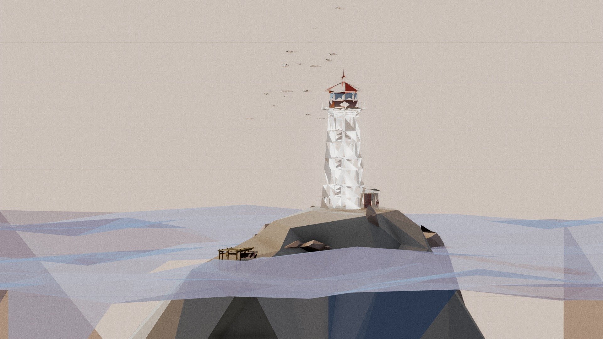 Lighthouse on Island.