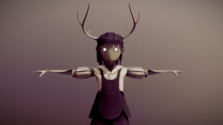 WIP: Hairy Hilll - Deer Girl - Ver.01 3D Model