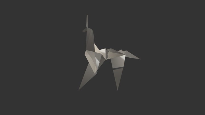Gaff's Origami Unicorn 3D Model