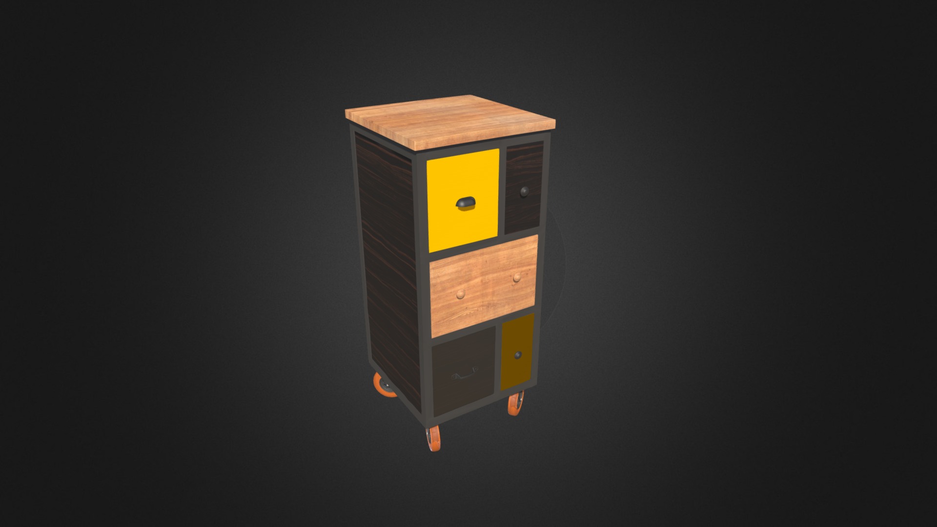 3D model Retro Cupboard - This is a 3D model of the Retro Cupboard. The 3D model is about a toy robot with a light.