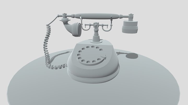 Antique Phone Untextured 3D Model