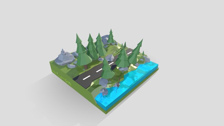 Une route de forêt en 3D iso. | Jean-Yves TRAN 3D Model