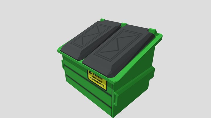 Trash dumpster lowpoly 3D Model