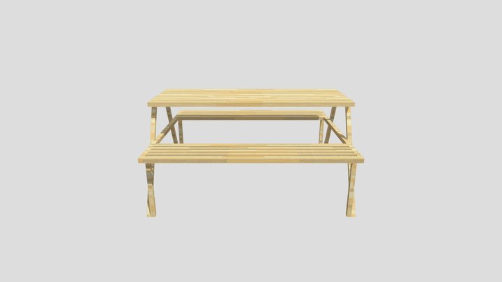 Outdoor Cafe Folding Picnic Table - 3D Model