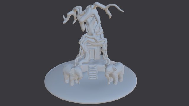 Ruined Temple Untextured 3D Model