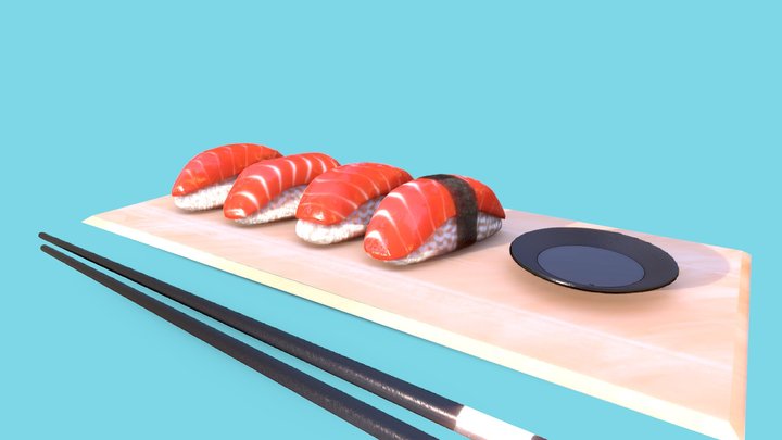 Salmon Nigiri 3D Model